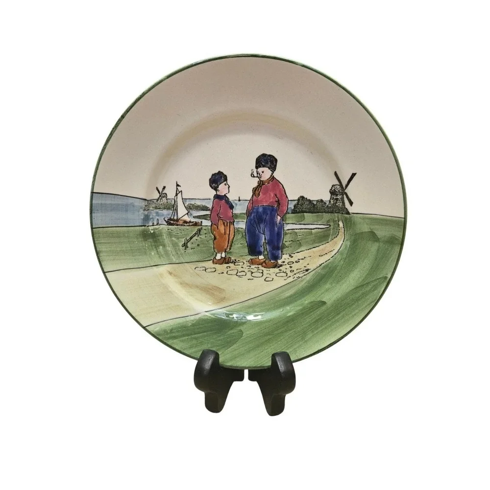 Set‎ Of 3 Vintage GS Zell Germany Hand Painted Dutch Figures, Children, Windmill